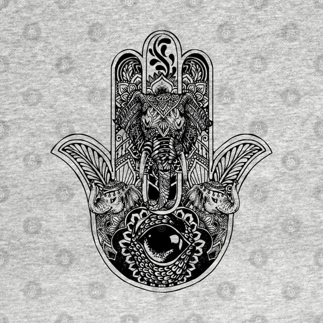 Hamsa Hand Elephant by huebucket